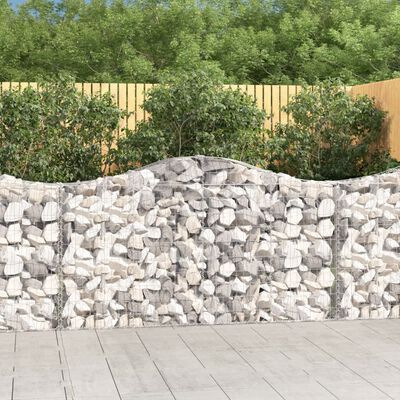 vidaXL Cesti Gabbioni ad Arco 7 pz 200x30x100/120 cm Ferro Zincato