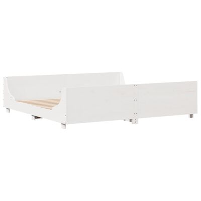 vidaXL Letto senza Materasso Bianco 180x200 cm Legno Massello di Pino