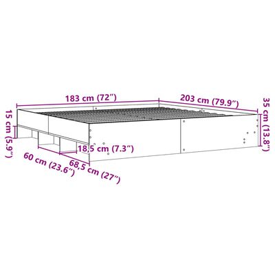 vidaXL Giroletto Rovere Sonoma 180x200 cm in Legno Multistrato