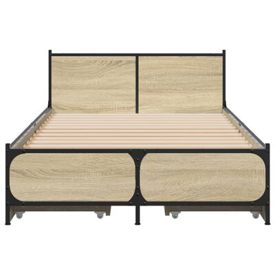 vidaXL Giroletto Cassetti Rovere Sonoma 75x190 cm Legno Multistrato