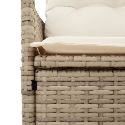 vidaXL Set Bistrò da Giardino 11 pz con Cuscini in Polyrattan Beige