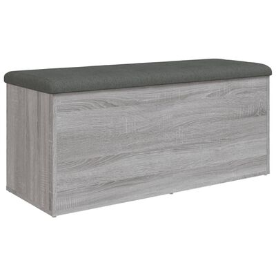 vidaXL Panca Portaoggetti Grigio Sonoma 102x42x45 cm Legno Multistrato