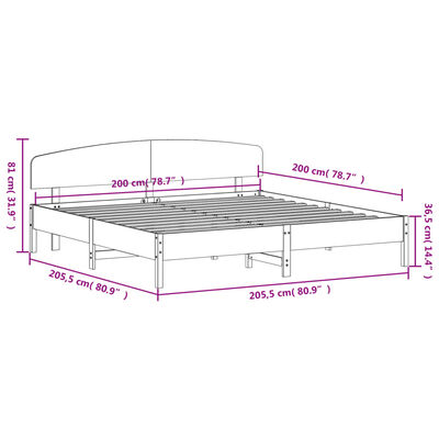 vidaXL Giroletto senza Materasso 200x200 cm in Legno Massello di Pino