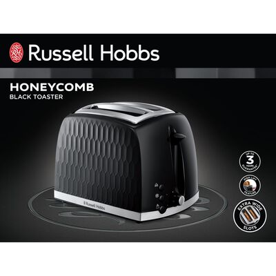 Russell Hobbs Tostapane 2 Fette Honeycomb Nero