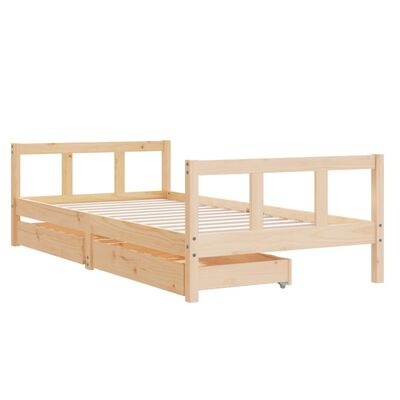 vidaXL Giroletto per Bambini con Cassetti 90x190cm Legno Massello Pino