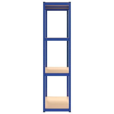 vidaXL Scaffali a 4 Ripiani 3 pz Blu in Acciaio e Legno Multistrato