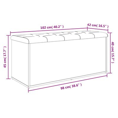 vidaXL Panca Portaoggetti Bianca 102x42x45 cm in Legno Multistrato