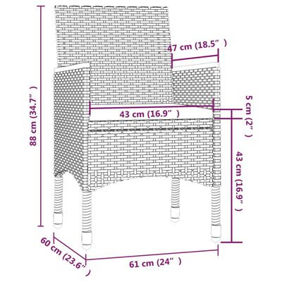 vidaXL Set da Pranzo da Giardino 9 pz con Cuscini in Polyrattan Nero