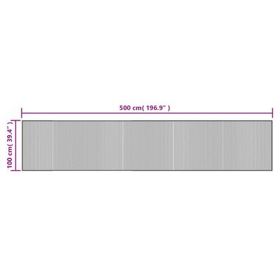 vidaXL Tappeto Rettangolare Marrone 100x500 cm in Bambù