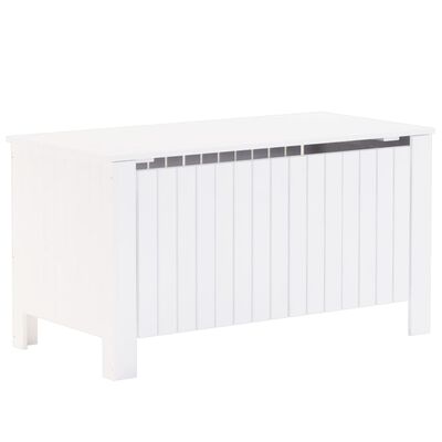 vidaXL Contenitore con Coperchio RANA Bianco 100x49x54cm Massello Pino