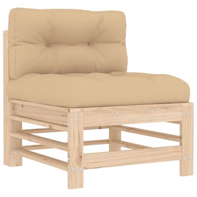 vidaXL Set Divani da Giardino 7 pz con Cuscini in Legno Massello