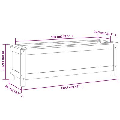 vidaXL Fioriera Rialzata Giardino 119,5x40x39cm Legno Massello Douglas