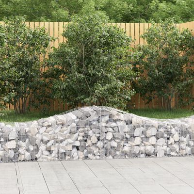 vidaXL Cesti Gabbioni ad Arco 10 pz 200x50x40/60 cm Ferro Zincato