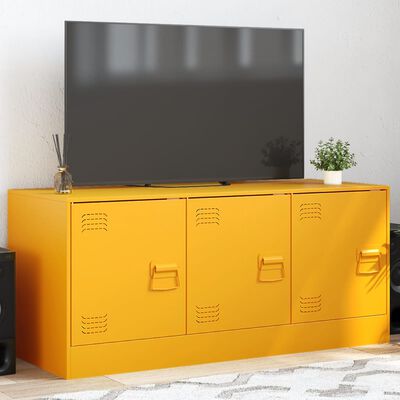 vidaXL Mobile Porta TV Giallo Senape 99x39x44 cm in Acciaio