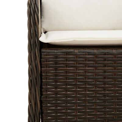 vidaXL Set da Pranzo da Giardino 7pz con Cuscini in Polyrattan Marrone