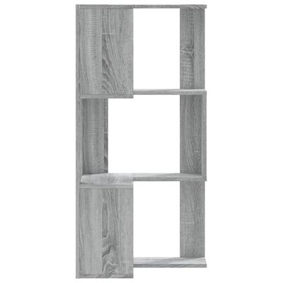 vidaXL Libreria Angolare 3 Ripiani Grigio Sonoma 50x50x102 cm Legno