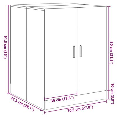 vidaXL Mobile per Lavatrice Rovere Sonoma 70,5x71,5x91,5 cm