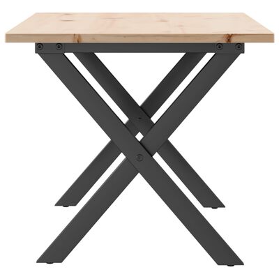 vidaXL Tavolino Salotto Telaio a X 100x50x45 cm Legno Pino e Acciaio