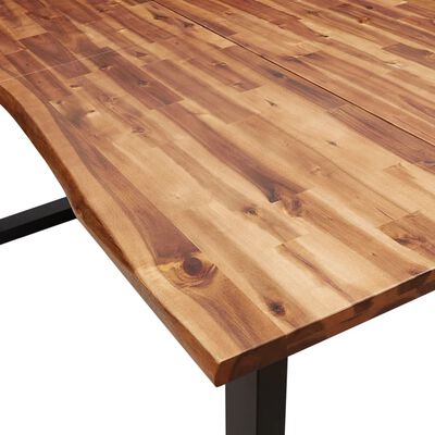 vidaXL Tavolo da Pranzo Bordi Vivi 200x90x75 cm Legno Massello Acacia