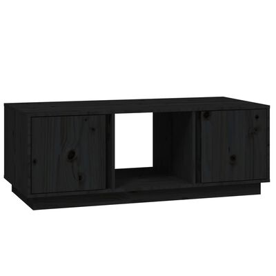 vidaXL Tavolino da Salotto Nero 110x50x40 cm Legno Massello di Pino