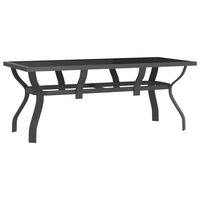 vidaXL Tavolo da Giardino Grigio e Nero 180x80x70cm in Acciaio e Vetro