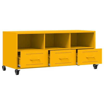 vidaXL Mobile TV Giallo Senape 100,5x39x43,5 cm in Acciaio