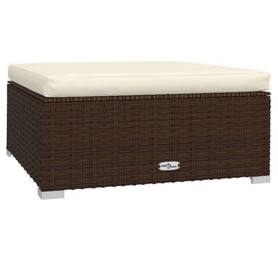 vidaXL Set Divani da Giardino 13 pz con Cuscini in Polyrattan Marrone