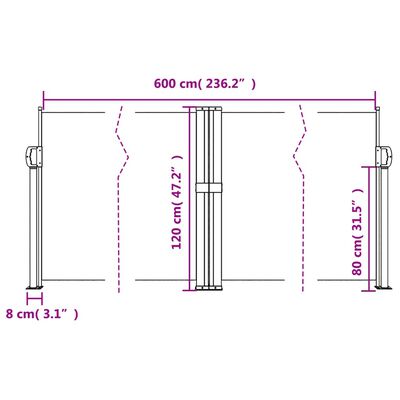 vidaXL Tenda da Sole Laterale Retrattile Antracite 120x600 cm