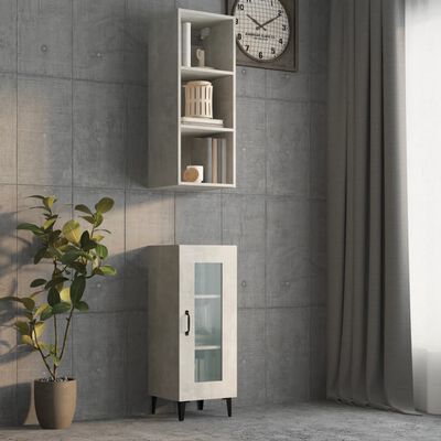 vidaXL Mobile Pensile Grigio Cemento 34,5x32,5x90cm Legno Multistrato