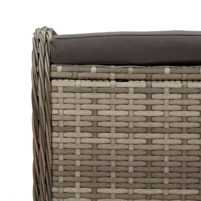 vidaXL Sgabello Giardino con Cuscino Grigio 58x46x46 cm in Polyrattan