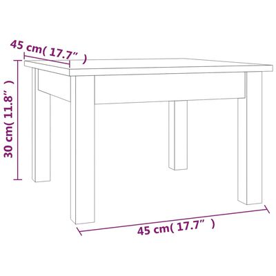 vidaXL Tavolino da Salotto Nero 45x45x30 cm Legno Massello di Pino