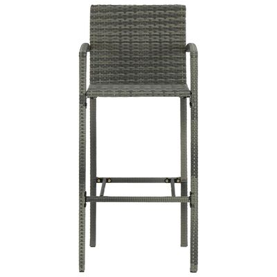 vidaXL Set Bar da Giardino 5 pz con Braccioli in Polyrattan Grigio