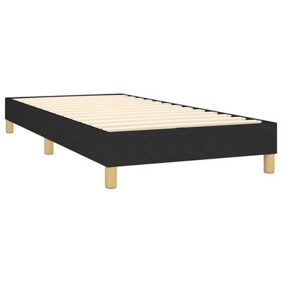 vidaXL Letto a Molle con Materasso e LED Nero 90x190 cm in Tessuto