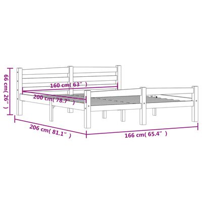 vidaXL Giroletto senza Materaso Ambrato in Legno di Pino 160x200 cm