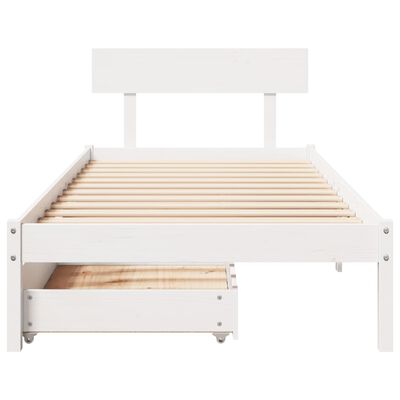 vidaXL Letto senza Materasso Bianco 90x200 cm Legno Massello di Pino