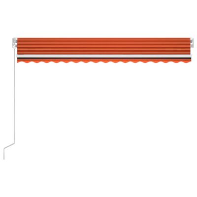 vidaXL Tenda da Sole Retrattile Manuale LED 450x350 cm Arancio Marrone