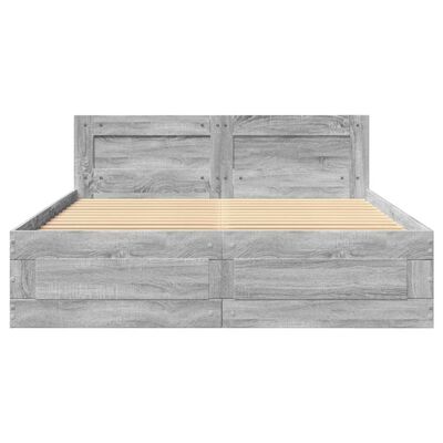 vidaXL Giroletto Testiera Grigio Sonoma 140x190 cm Legno Multistrato