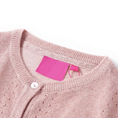 Cardigan da Bambina Lavorato a Maglia Rosa Tenue 104