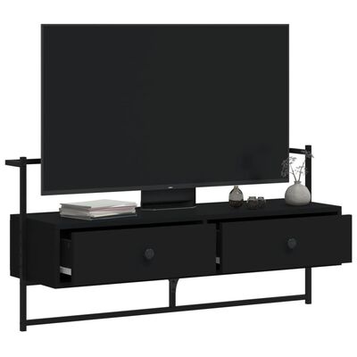 vidaXL Mobile TV a Muro Nero 100,5x30x51 cm in Legno Multistrato