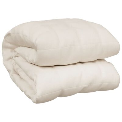 vidaXL Coperta Ponderata Crema Chiaro 220x235 cm 11 kg Tessuto