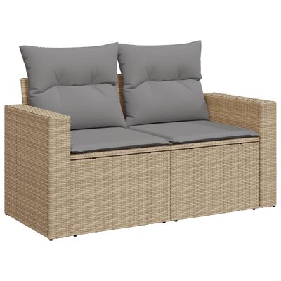 vidaXL Set Divano da Giardino 6 pz con Cuscini Beige in Polyrattan