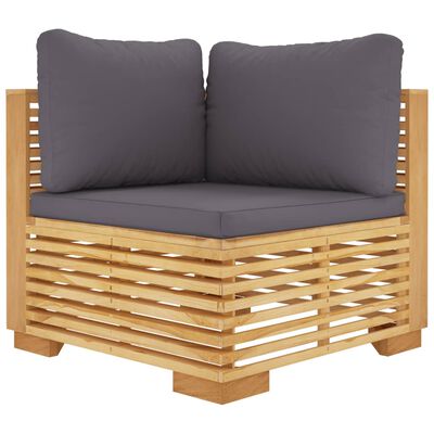 vidaXL Set Divani da Giardino 4 pz con Cuscini Legno Massello di Teak