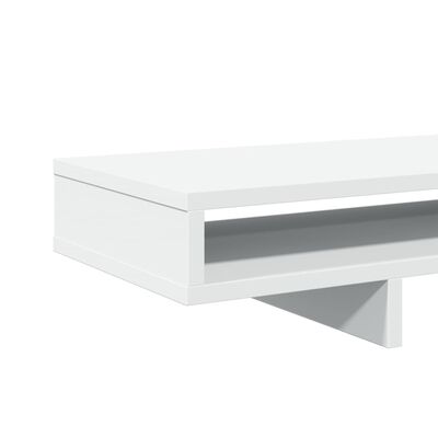 vidaXL Supporto per Monitor Bianco 100x27x15 cm Legno Massello di Pino