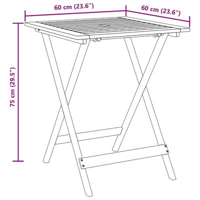 vidaXL Set da Bistrot 3pz Grigio in Polipropilene e Legno Massello