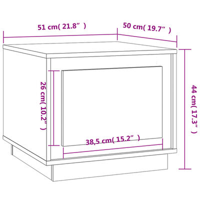 vidaXL Tavolino da Salotto Grigio Sonoma 51x50x44 cm Legno Multistrato