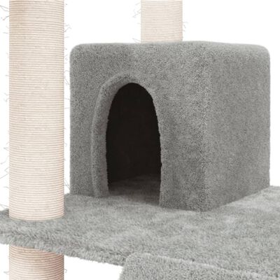 vidaXL Albero per Gatti con Tiragraffi in Sisal Grigio Chiaro 83 cm