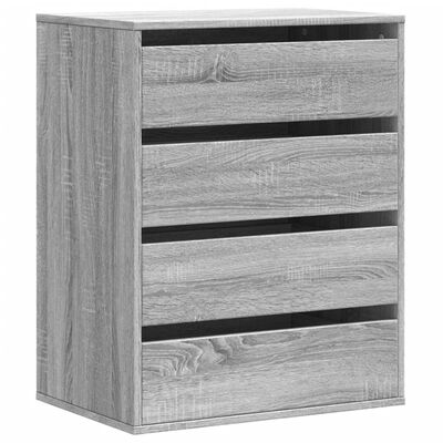 vidaXL Cassettiera Angolare Grigio Sonoma 60x41x76cm Legno Multistrato