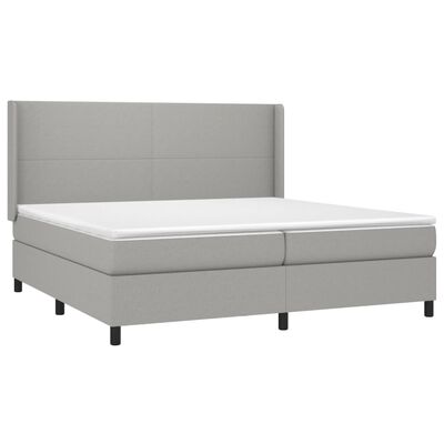 vidaXL Letto a Molle Materasso e LED Grigio Chiaro 200x200 cm Tessuto