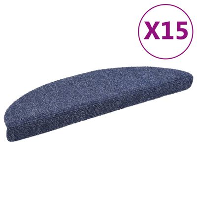 vidaXL Tappetini Autoadesivi per Scale 15 pz 56x17x3 cm Blu