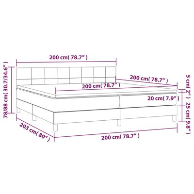 vidaXL Letto a Molle con Materasso e LED Verde Scuro 200x200cm Velluto